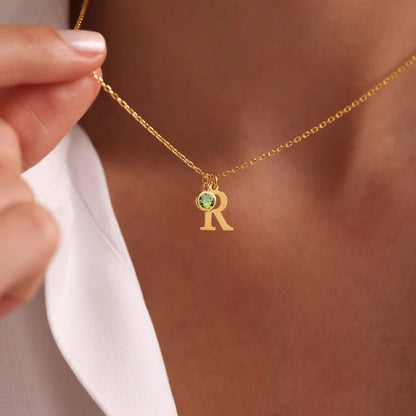 Serein Initial & Birthstone Necklace