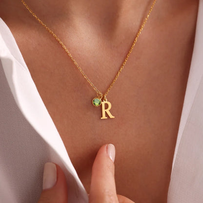 Serein Initial & Birthstone Necklace